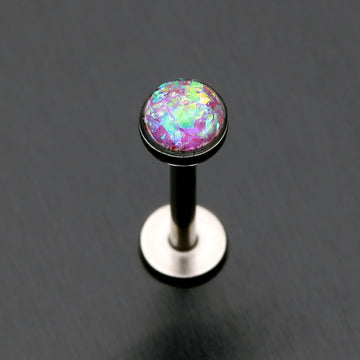 Detail View 1 of Opal Glitter Shower Dome Steel Labret-Purple